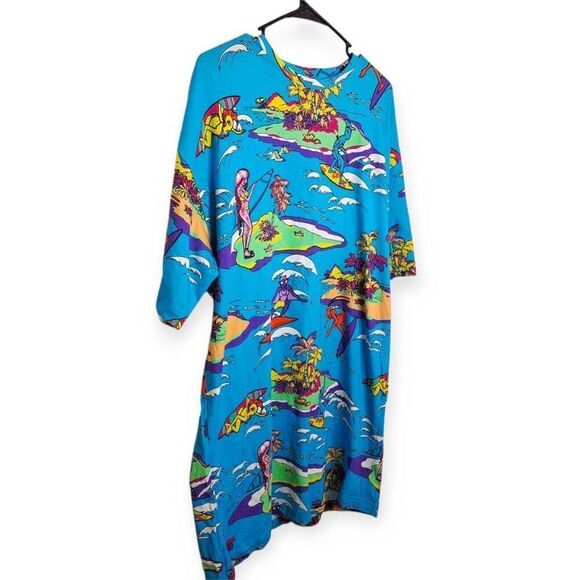 LOVE MOSCHINO Women's Alien Surf Print Short Sleeve T-shirt Dress sz 6 US - Picture 2 of 8